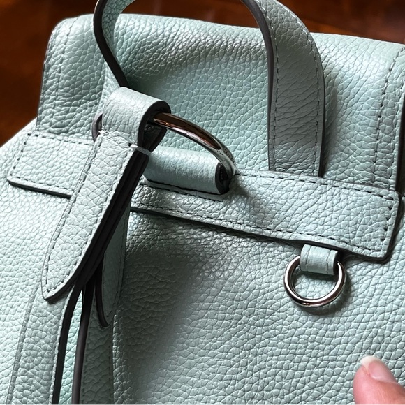 Coach turnlock mini backpack, pebbled leather, mint, green rucksack NWOT - Picture 7 of 13